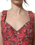 Dolce & Gabbana Multicolor Floral Cropped Bustier Tank Top
