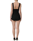 Dolce & Gabbana Black Floral Lace Corset Bodycon Bodysuit