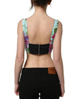 Dolce & Gabbana Multicolor Floral Cropped Bustier Tank Top