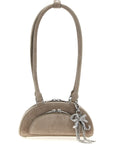 Self-Portrait Gray Lamb Leather Shoulder Bag
