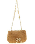 Self-Portrait Beige Raffia Shoulder Bag