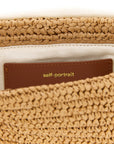 Self-Portrait Beige Raffia Shoulder Bag