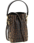Fendi Brown Velvet Leather Handbag