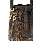 Fendi Brown Velvet Leather Handbag