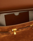 Balmain Brown Calfskin Handbag