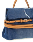 Moschino Blue Cotton Handbag