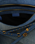 PINKO Blue Cotton Shoulder Bag