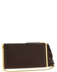 Elisabetta Franchi Brown Leather Clutch Bag