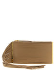 Elisabetta Franchi Beige Leather Clutch Bag