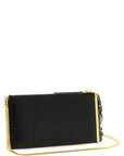 Elisabetta Franchi Black Leather Clutch Bag