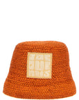 Jacquemus Orange Raffia Bucket Hat