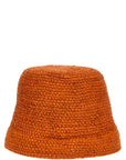 Jacquemus Orange Raffia Bucket Hat