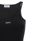 Off-White Black Cotton Short Dress