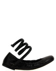 RENE CAOVILLA Black Lamb Leather Ballet Flats