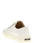 Moschino White Cotton Low Top Sneakers