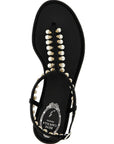 RENE CAOVILLA Black Viscose Flat Sandals