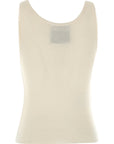 Moschino White Virgin Wool Sleeveles T-Shirt