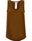 Max Mara Brown Silk Sleeveles T-Shirt