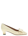 Valentino Garavani White Goatskin Mid Heel Pumps