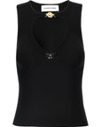 Marine Serre Black Viscose Tank Tops