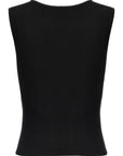 Marine Serre Black Viscose Tank Tops