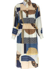 Fendi Multicolor Silk Midi Dress