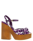 Dolce & Gabbana Purple Cotton Stiletto Heel Sandals