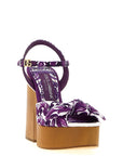 Dolce & Gabbana Purple Cotton Stiletto Heel Sandals