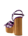 Dolce & Gabbana Purple Cotton Stiletto Heel Sandals