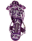 Dolce & Gabbana Purple Cotton Stiletto Heel Sandals