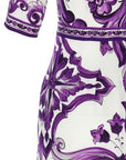 Dolce & Gabbana Purple Silk Midi Dress