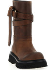 Moschino Brown Velvet Leather Over The Knee