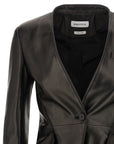 Alexander McQueen Black Lamb Leather Blazer