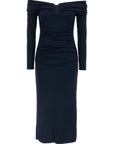 Carolina Herrera Blue Marabou Midi Dress