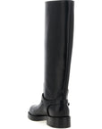 Elisabetta Franchi Black Calfskin Over The Knee