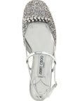 Jimmy Choo Silver Tencel Ballet Flats