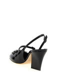 Jimmy Choo Black Leather Mid Heel Pumps