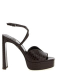 Jimmy Choo Brown Leather Stiletto Heel Sandals