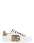 Dolce & Gabbana Beige Calfskin Sneakers