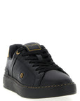Balmain Black Lamb Leather Low Top Sneakers