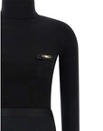 Elisabetta Franchi Black Lycra Midi Dress