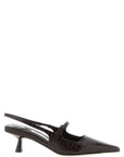 Jimmy Choo Brown Leather Mid Heel Pumps