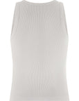 Givenchy White Cotton Sleeveles T-Shirt