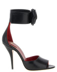 Valentino Garavani Black Calfskin Stiletto Heel Sandals