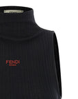 Fendi Black Polyester Sleeveles T-Shirt