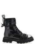 Moschino Black Calfskin Lace-Up Boots