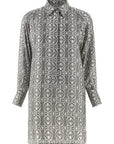 Max Mara Gray Silk Short Dress