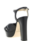 Jimmy Choo Black Leather Stiletto Heel Sandals