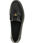 Tod's Black Calfskin Slip-On Loafers