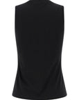 Balmain Black Cotton Sleeveles T-Shirt